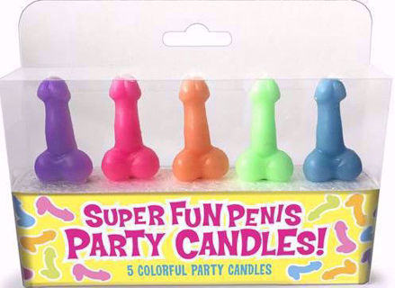 Ensemble de 5 chandelles pénis multicolores