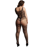 Le Désir Lace and Fishnet Bodystocking OSXL