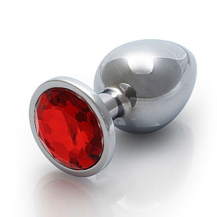 Ouch! Round Gem Butt Plug Large Ruby Red OU795