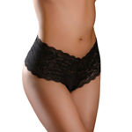 Hookup Lace Boy Shorts & Pearls OS BLK PD483123