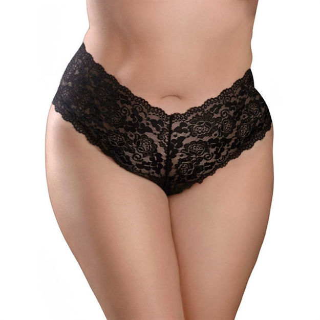 Hookup Lace Boy Shorts & Pearls OSXL BLK PD483223  Retour à la liste des produits