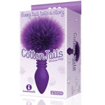 Cottontails Silicone Bunny Tail Butt Plug Ribbed Purple