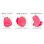 Fantasy Silicone Suction Dildo 7'' Hot Pink