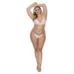 TIE-UP BRALETTE & OPEN PANTY PEACH PLUS SIZE EV000624