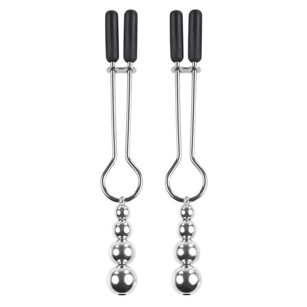 Beaded Nipple Clamps - Silver EV003557