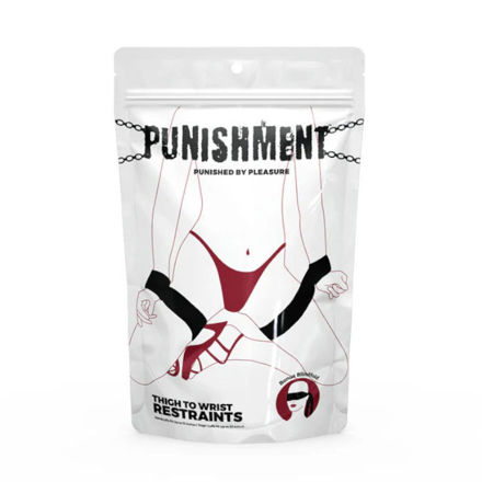 Punishment - Thigh to Wrist Restraints - Black