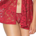 COQUETTE- Babydoll en dentelle rouge OS 22111