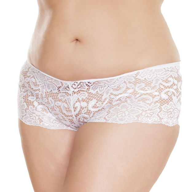 Coquette- Lace Booty Short Blanc OSXL 102