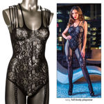 Scandal® Strappy Lace Bodystocking OS Blk SE-2712-95-3