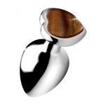 BS Gemstones Tiger Eye Heart Large Anal Plug AG753