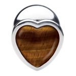 BS Gemstones Tiger Eye Heart Large Anal Plug AG753